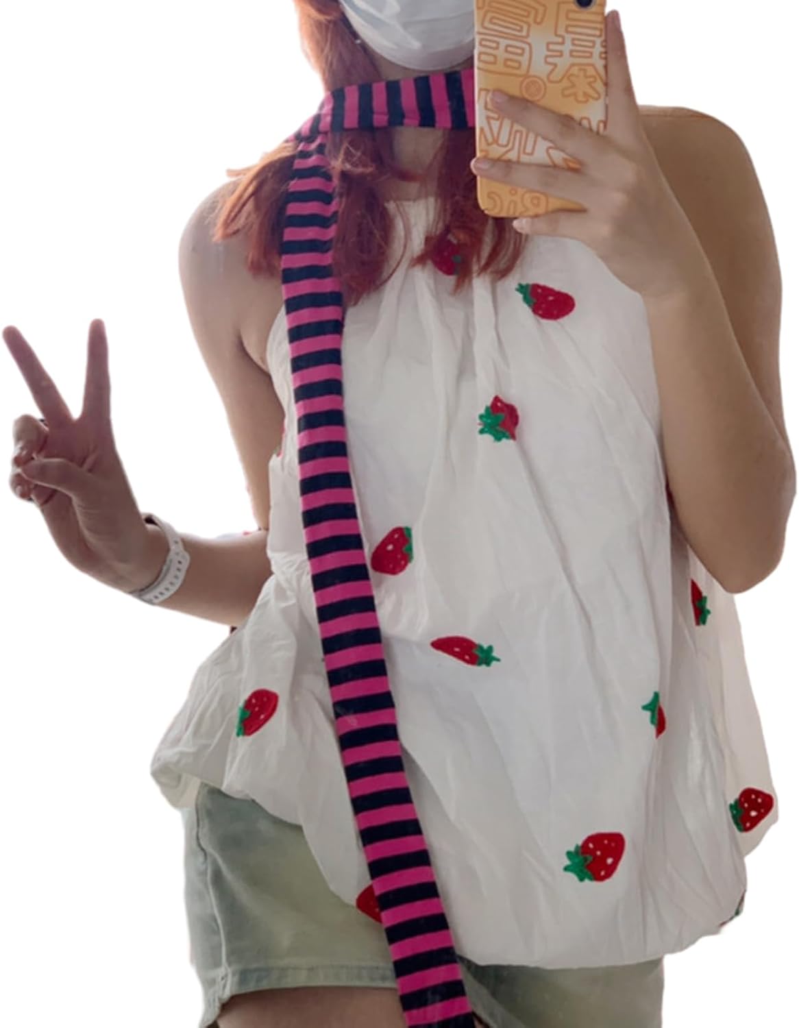 Lady Goth Harajuku Cool Scarve Y2k Girl Stripe Long Knitted Scarves Fashion Cloth Unisex Street Casual Neckerchief Y2k