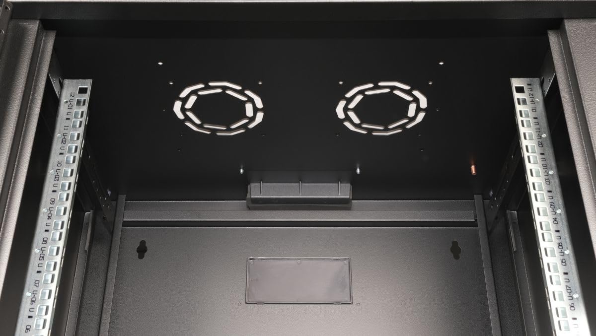 Equip Armoire pour Serveur 19" 12U 600 x 450 mm avec Porte en Verre Noire