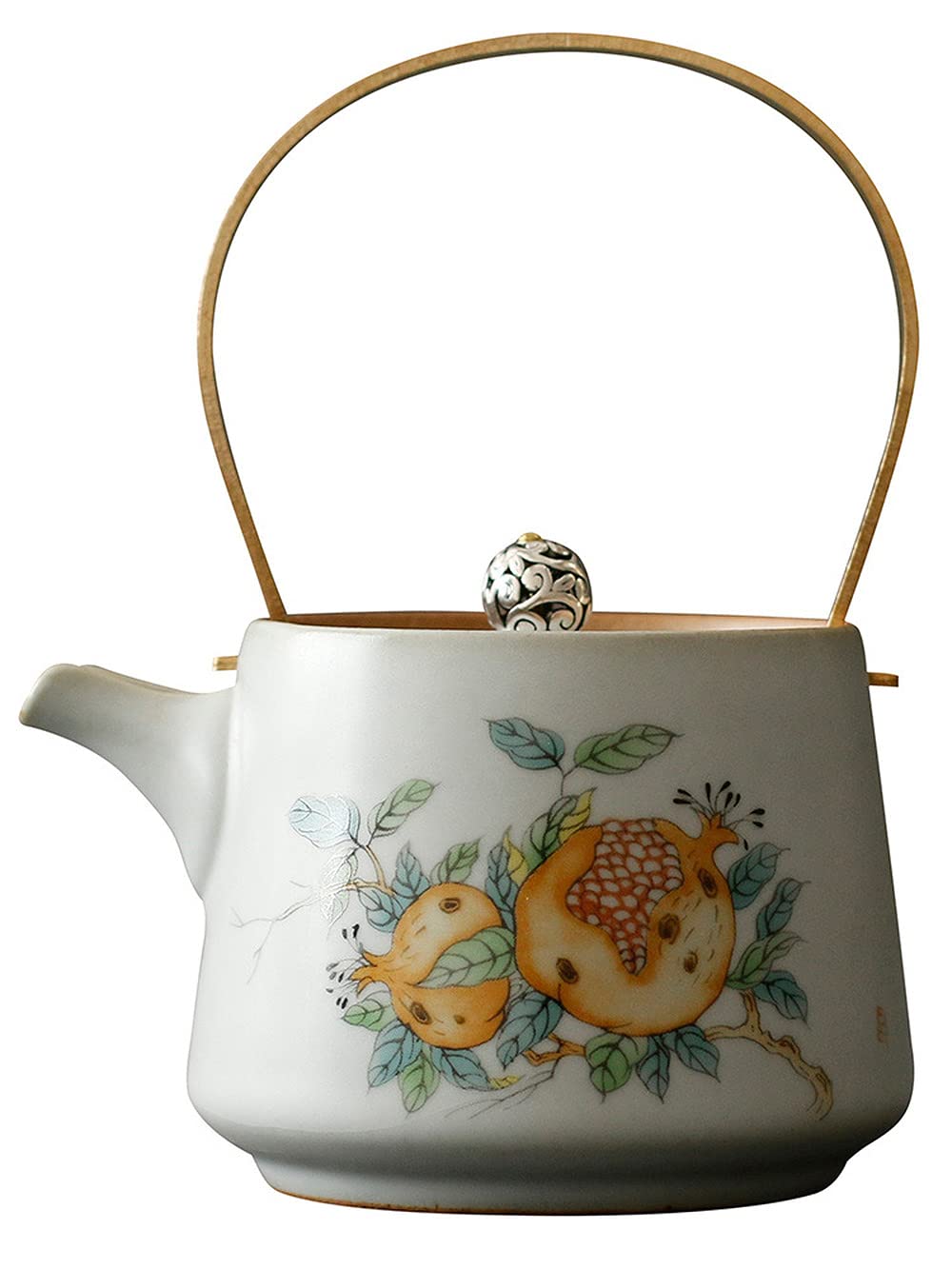 Chiński czajniczek, 250 ml, ceramiczny czajniczek z uchwytem Ru Kiln, retro, wzór granatu, domowy zestaw do herbaty Kung Fu