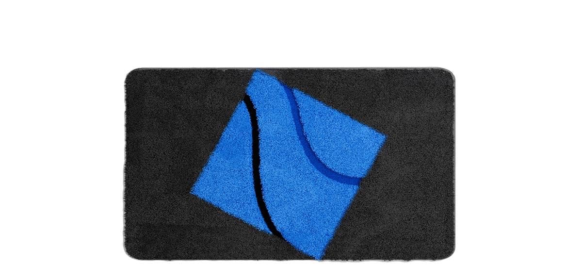 Tapis de bain NIMA 70x120 cm bleu anti sol mouillé et glissant