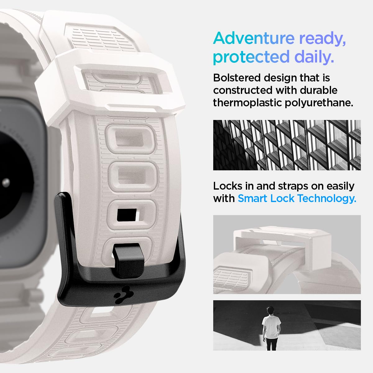 Spigen Rugged Armor Pro Hülle mit Armband Kompatibel mit Apple Watch 11/10 46mm (2025/2024)