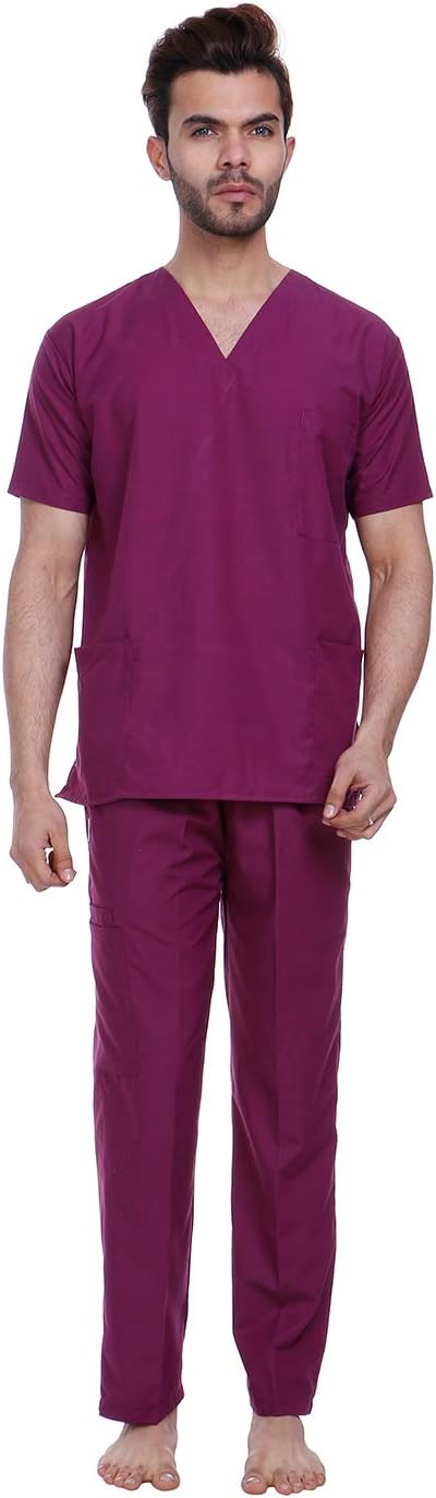Unisex Scrub Suit set V-Neck 3 Pocket Top and Cargo Type Trouser