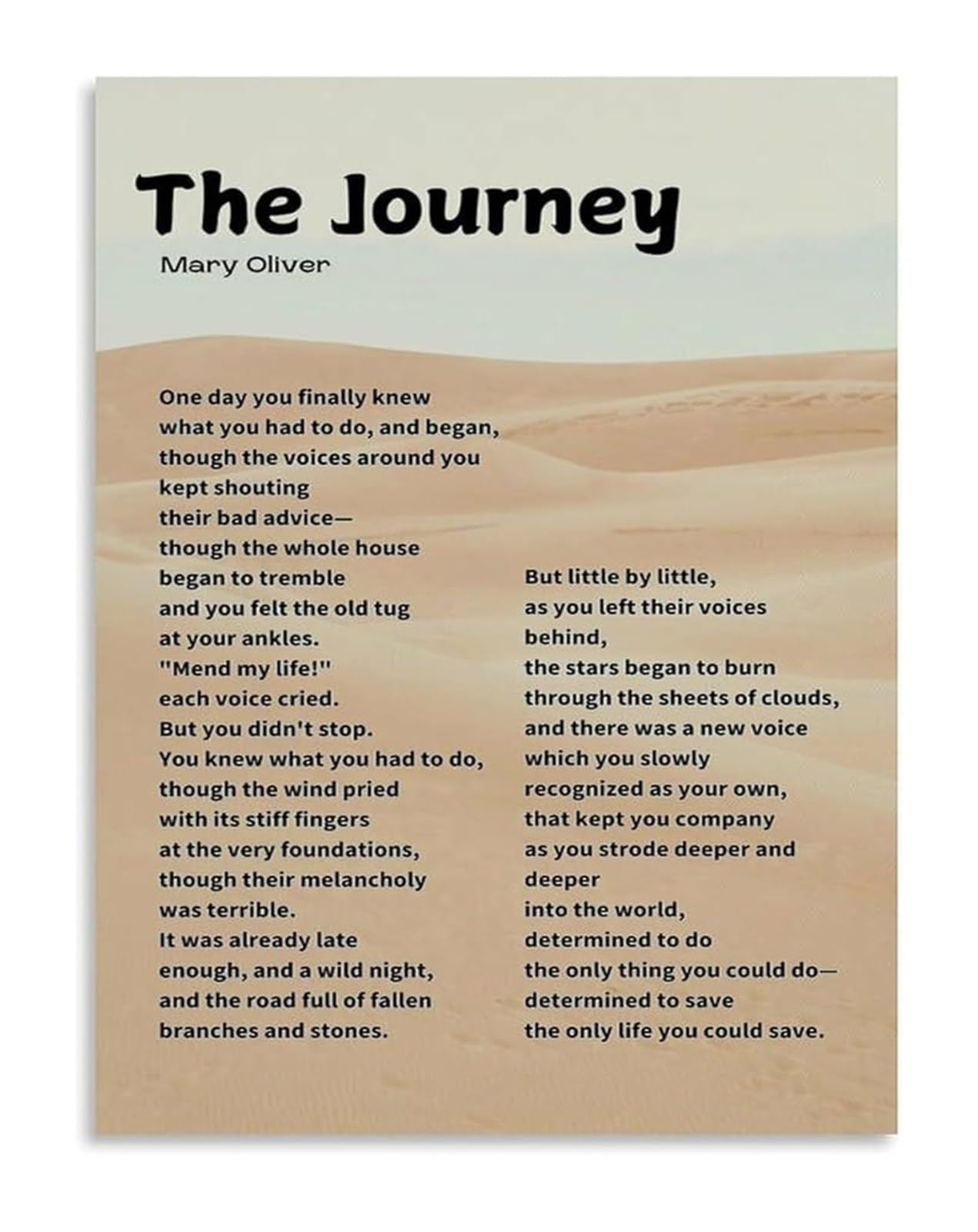 MQXFCZUX Milestone Poetry Journey Inspired Canvas Print Wall-Art for Graduates Room Vision Board Wall and Office Unframed,16x24inch(40x60cm)