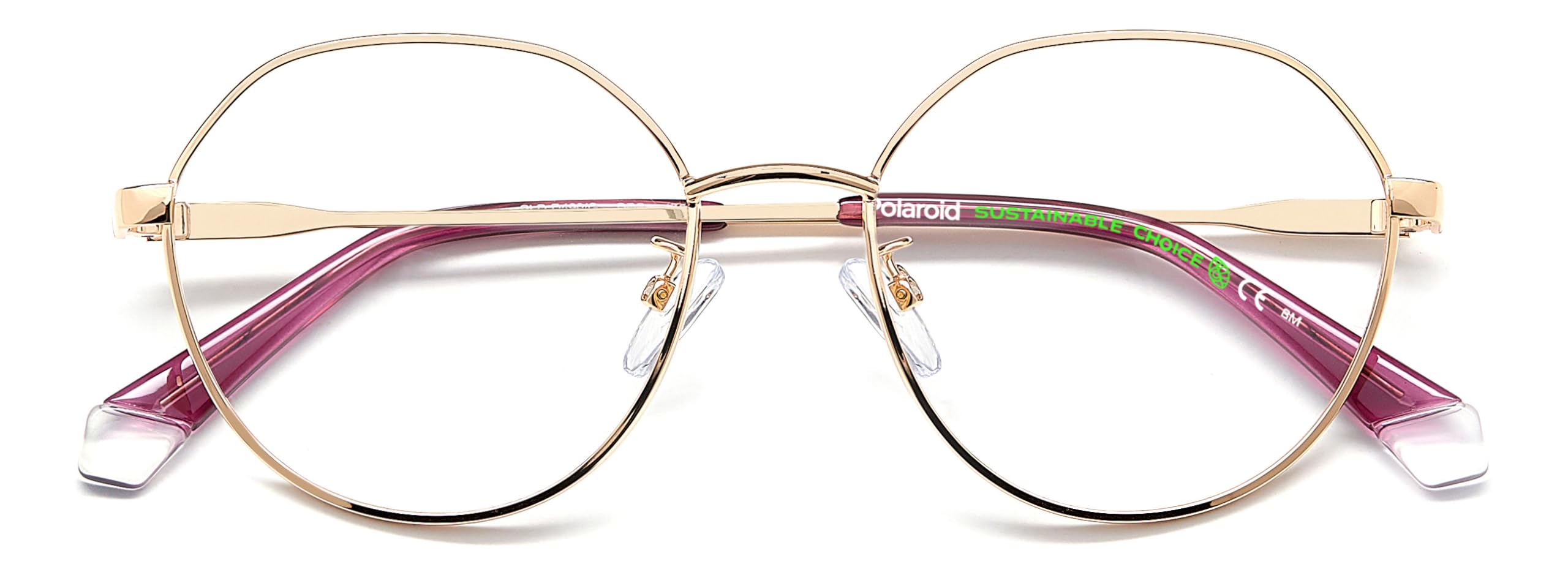 POLAROID Brille mit Sehstärke für Damen optional mit Sonnenbrillentönung oder Blaulichtfilter, Oval, gefertigt aus Glas (inklusive Brillenetui)
