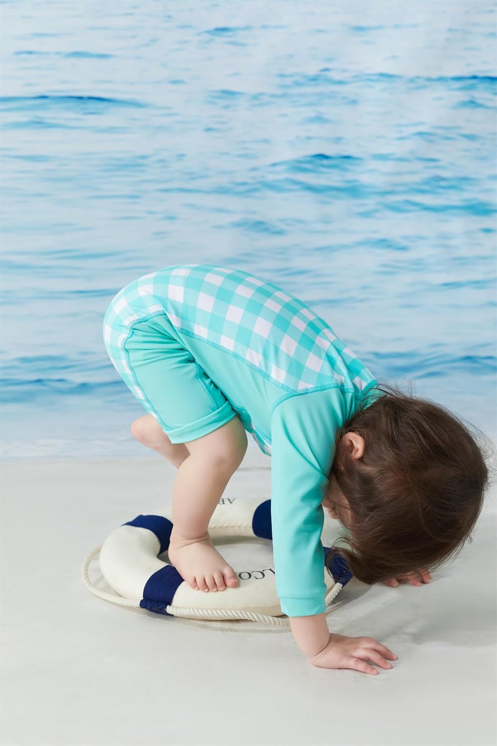 Baby Girls Long Sleeve One Piece Swimsuit Infant Rash Guard Swimwear Zipper UPF 50+ Sun Protection - Image 3