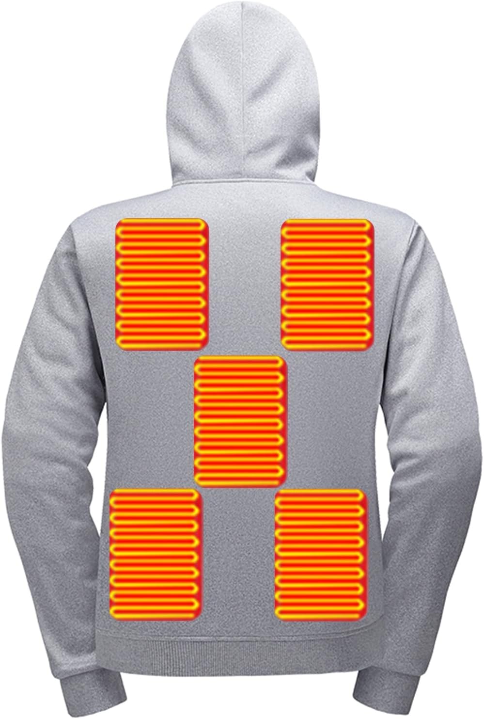 Heated Hoodie Unisex Heated Pullover Sweatshirt Thick Warm Hooded Long Sleeve Casual Tops Heating Coat with USB
