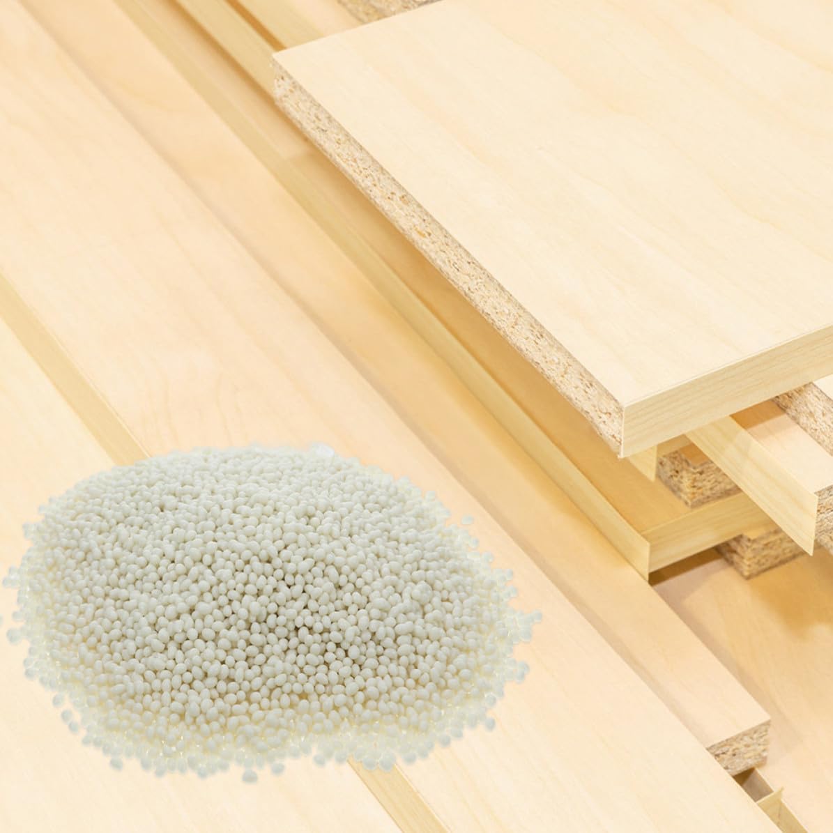 ULTECHNOVO Gránulos de Pegamento Termofusible Blanco de Alta Temperatura para Canteadoras, Adhesivo Pvc Resistente y Duradero de 1 Kg Adecuado para Carpintería y Encintado de Bordes