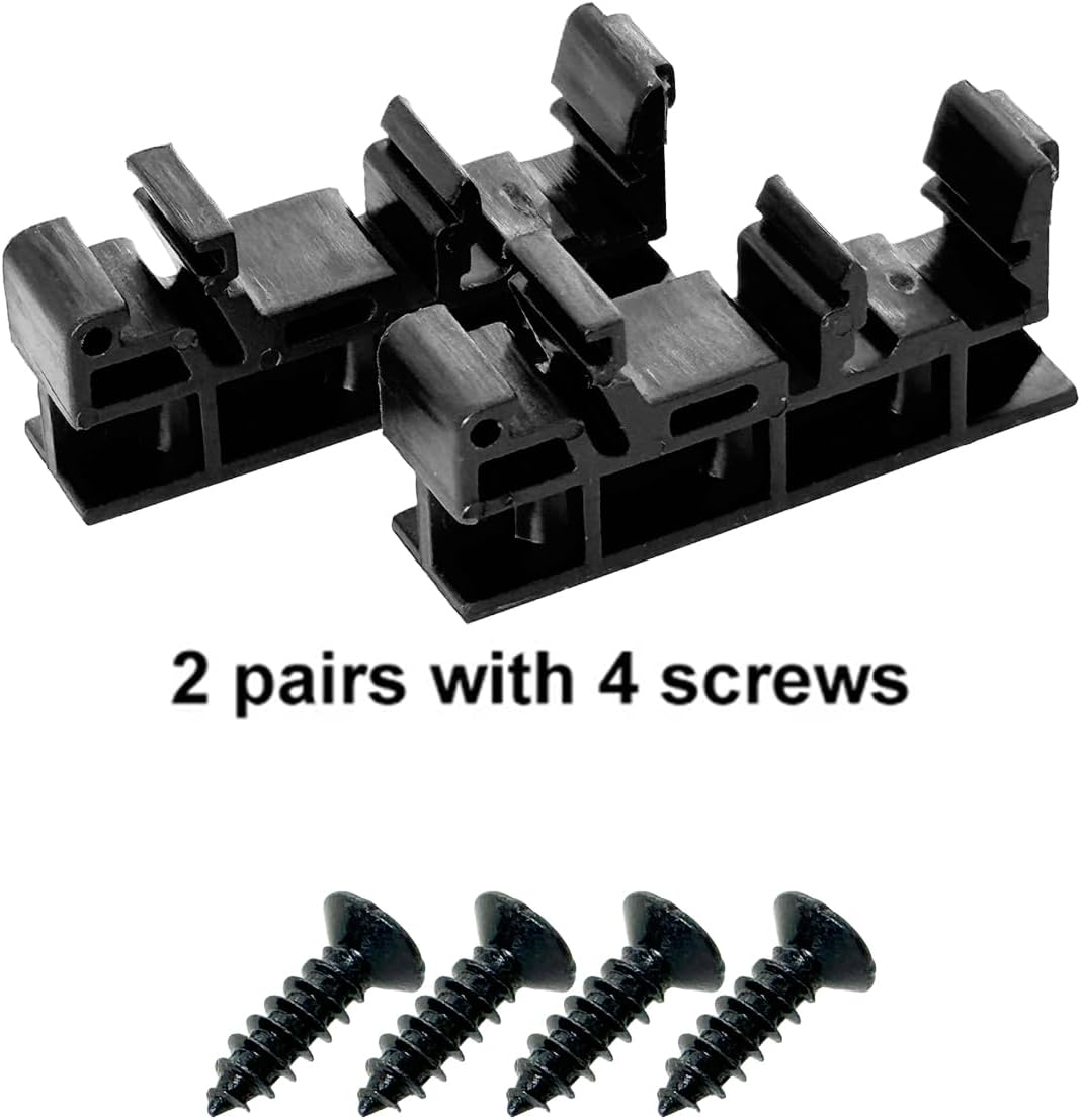 50Sets C45 DIN Rail PCB Mounting Black Bracket Holder Carrier Clips for Width 35mm or 15mm Din Rail