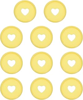 PATIKIL 28mm Plastic Book Binding Discs, 11 Pack Discbound Expansion Discs Heart Binder Rings for DIY Notebook Planner, Yellow