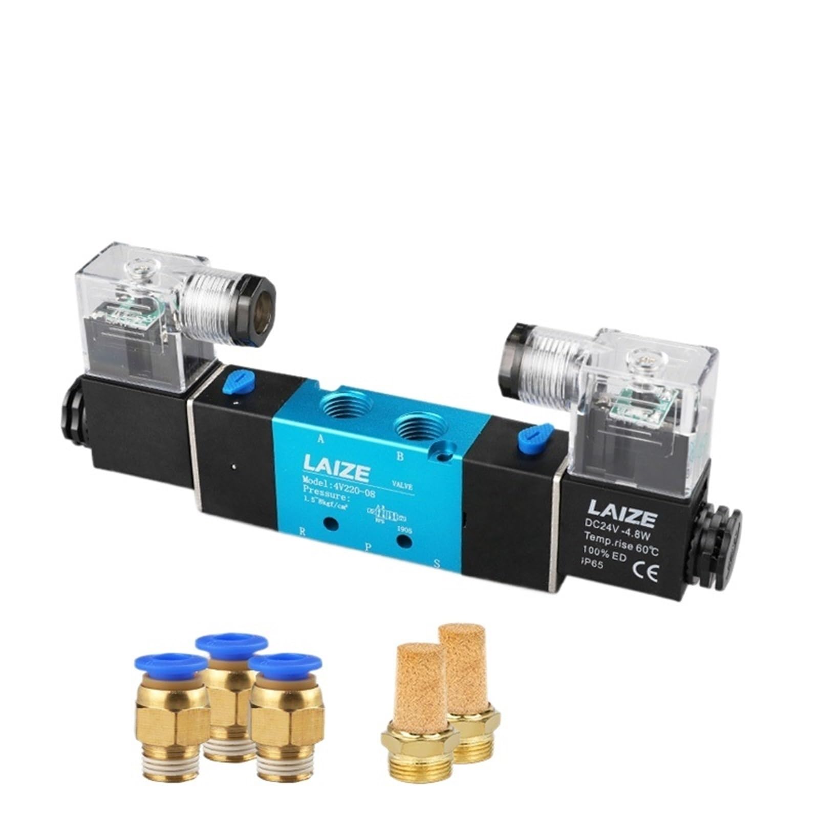 Électrovanne 4V320-10 double bobine AC 220V pour stopper les pertes d'air