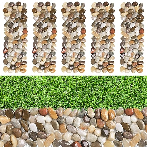 River Rock Stepping Stones, 5 pcs, 12"x4", Multi-Color