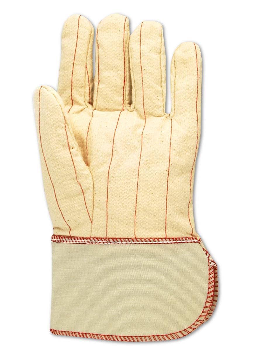 Magid 794jsc Multimaster algodón/poliéster doble palma lienzo guantes con 2 – 1/2 "seguridad puño, trabajo, hombres Jumbo, color blanco (una docena)