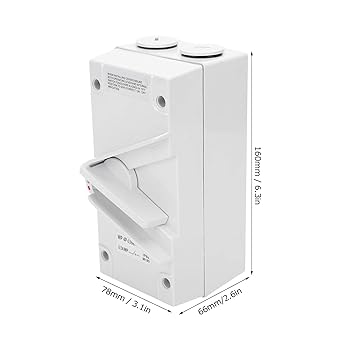 Ubervia Outdoor Waterproof Switch, Dustproof Safer Waterproof Isolation Switch for Factory for Professional Use for General Purpose for Electronic Component(CF-4P63A)