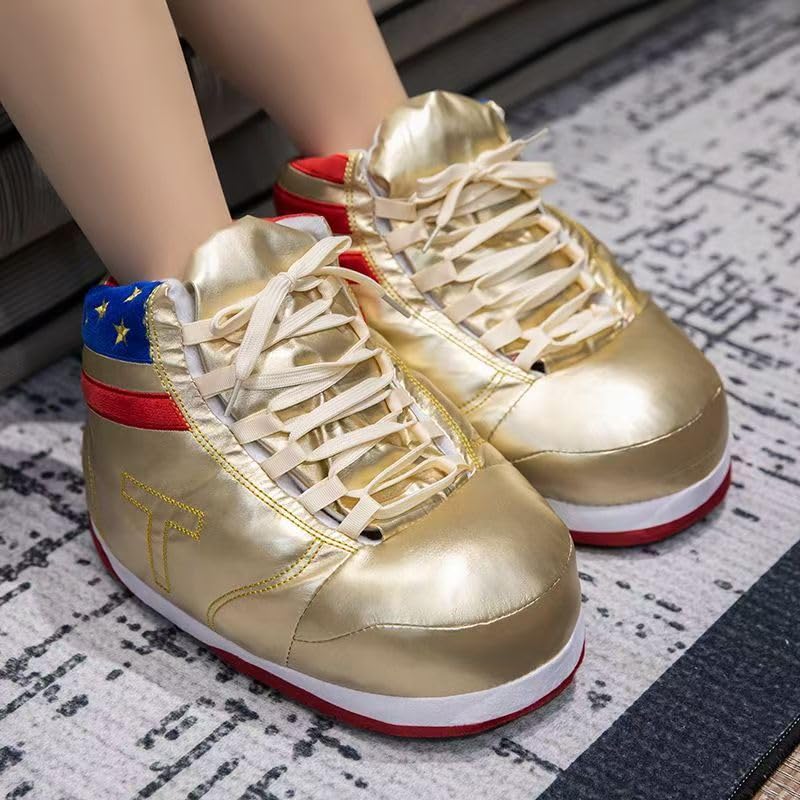 High Top Plush Sneaker Slippers, Anti-Slip Fluffy Soft House Shoes Trendy Unisex Comfortable Home Slides Indoor Outdoor Furry Slippers for Men and Women One Size Fits Most3