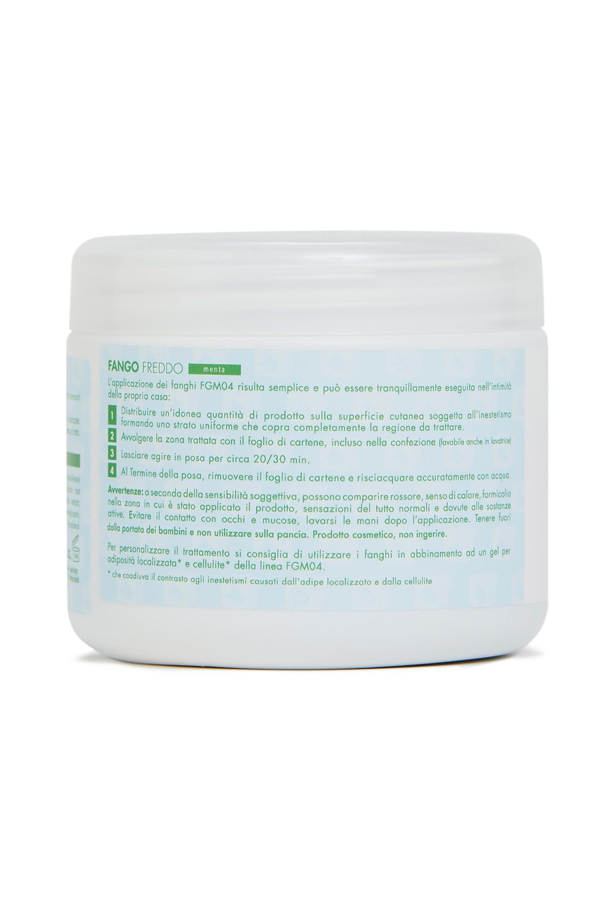 FGM04 Cosmetica Professionale - Fango freddo Menta - Azione anticellulite snellisce e rimodella - pelle luminosa e compatta - 1 Confezione da 650 gr