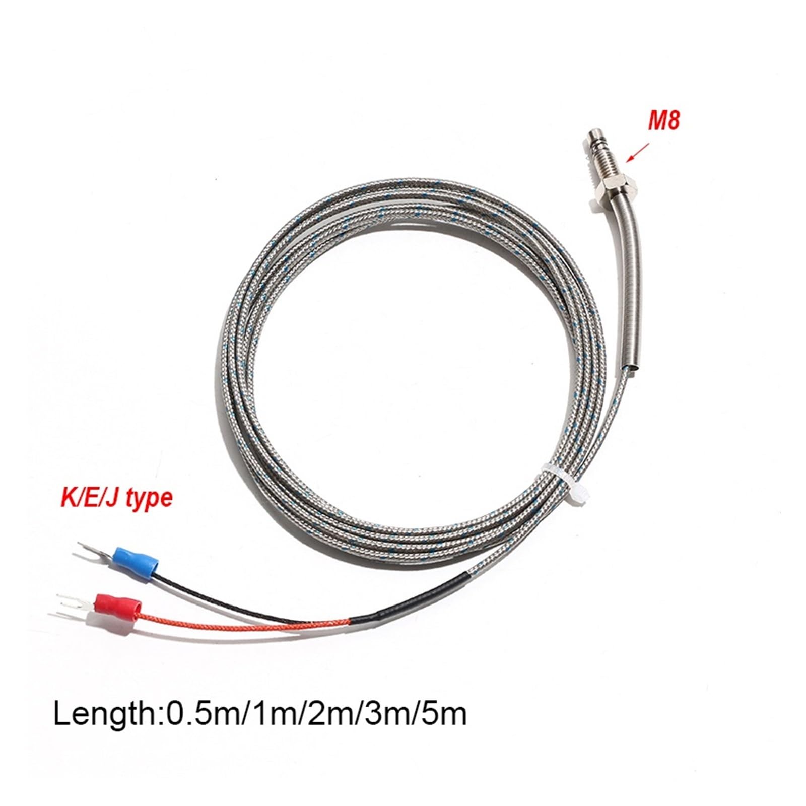 1PC K/E/J-typ PT100 typ M8*1.25 termopara śrubowa WRNT-02 czujnik temperatury sondy do sterownika przemysłowego
