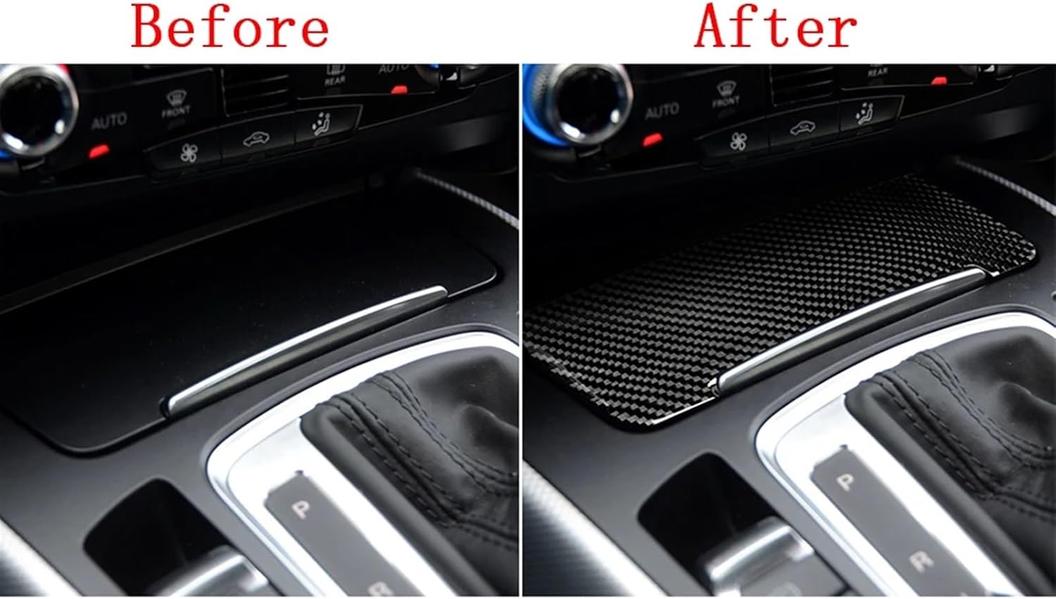 for Audis A4 B8 A5 Q5 Central Control Storage Box Panel Cover Sticker Carbon Fiber Car Interior Accessories
