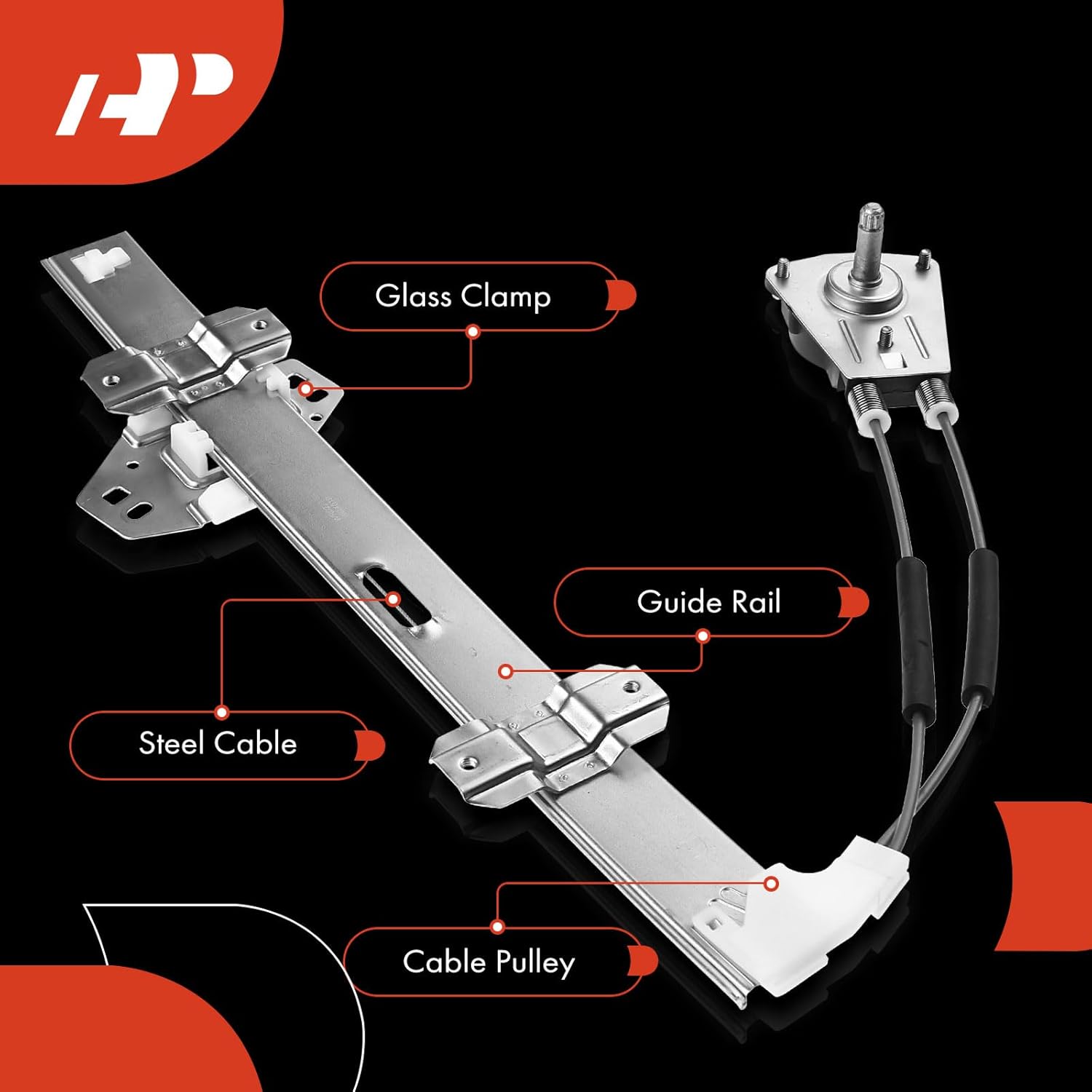 A-Premium Manual Window Regulator Front Passenger Side Compatible with Honda Civic 1996-2000 Sedan 4 Door Front Right Passenger Side