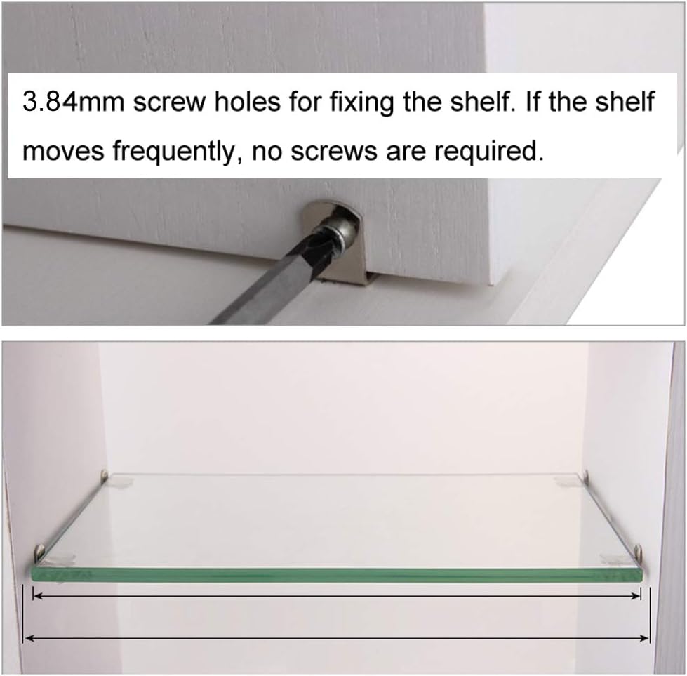 30 Pieces 5mm Bracket Style Cabinet Shelf Pins with Hole 3.84mm Hole Shelf Support Pegs L-Shaped Hardware Heavy Duty Shelf Support Pins for Kitchen Cabinet Furniture Book Shelves, Silver-Tone