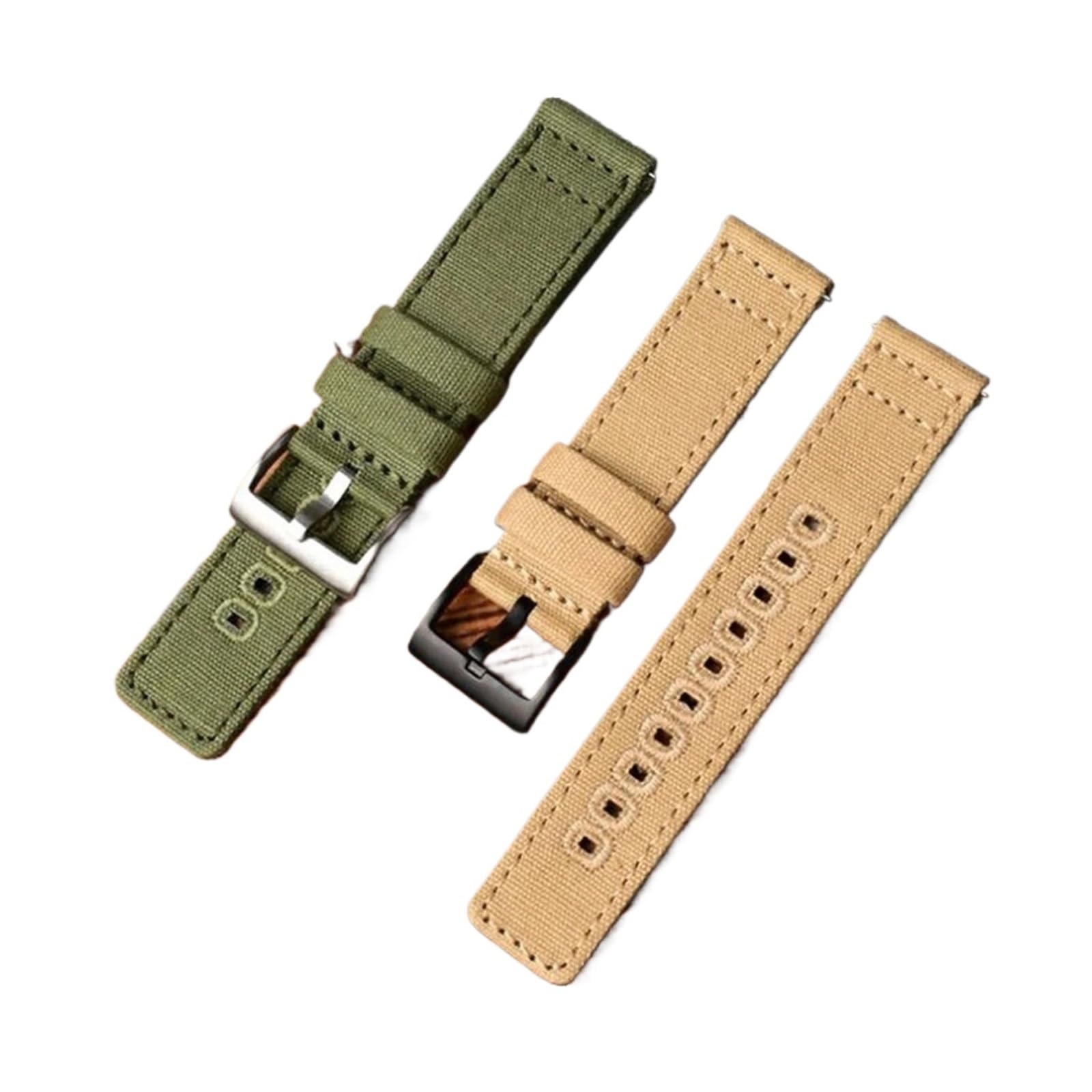 Cong Yi - Correas de reloj de lona de nailon de calidad de liberación rápida, transpirables, impermeables, 18 mm, 19 mm, 20 mm, 22 mm