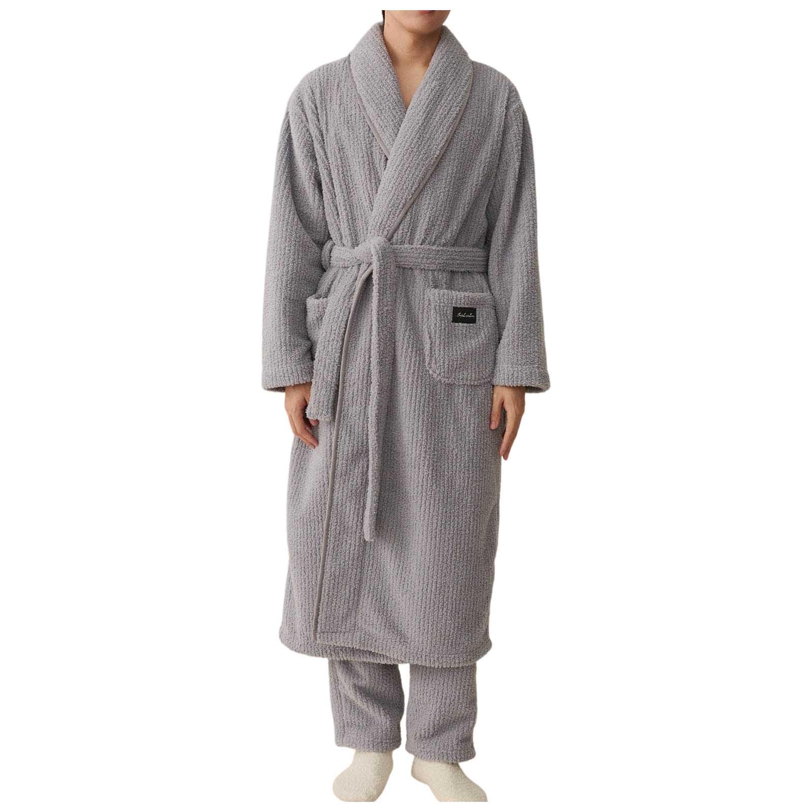 Genérico Pijamas Hombre Verano Divertidos - Conjunto De Pijama para Pareja De Albornoz De Terciopelo Coral Grueso Y Largo para Hombre De OtoñO E Invierno Hombre Sexy