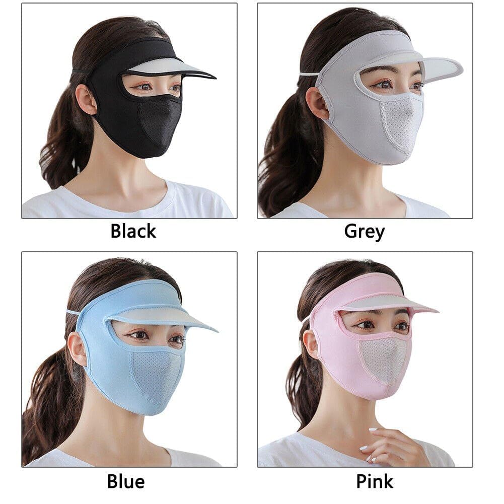 GOTHIDO Summer Protection Women Cap Mask for Outdoor Cycling UV Sun Protection Block Face Cover Scarf with Cap Foldable Innovative Scarf Mask | Multicolour | Hat 2