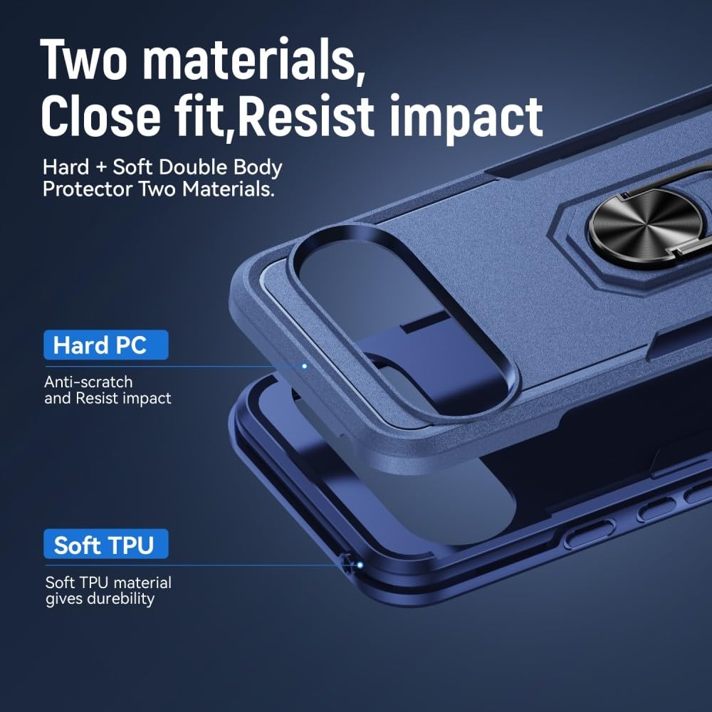 Compatible avec Google Pixel 8A (couleur : noir) coque de support en silicone rigide antichoc