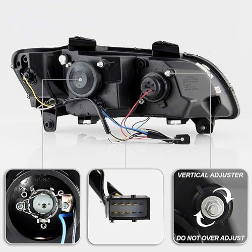 Miniatura 3 de ACANII - Para 2008 2009 2010 Pontiac G8 LED DRL carcasa negra proyector faros delanteros, lado del conductor y del pasajero