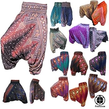 PANASIAM Aladdin-broek effen Donker groen L