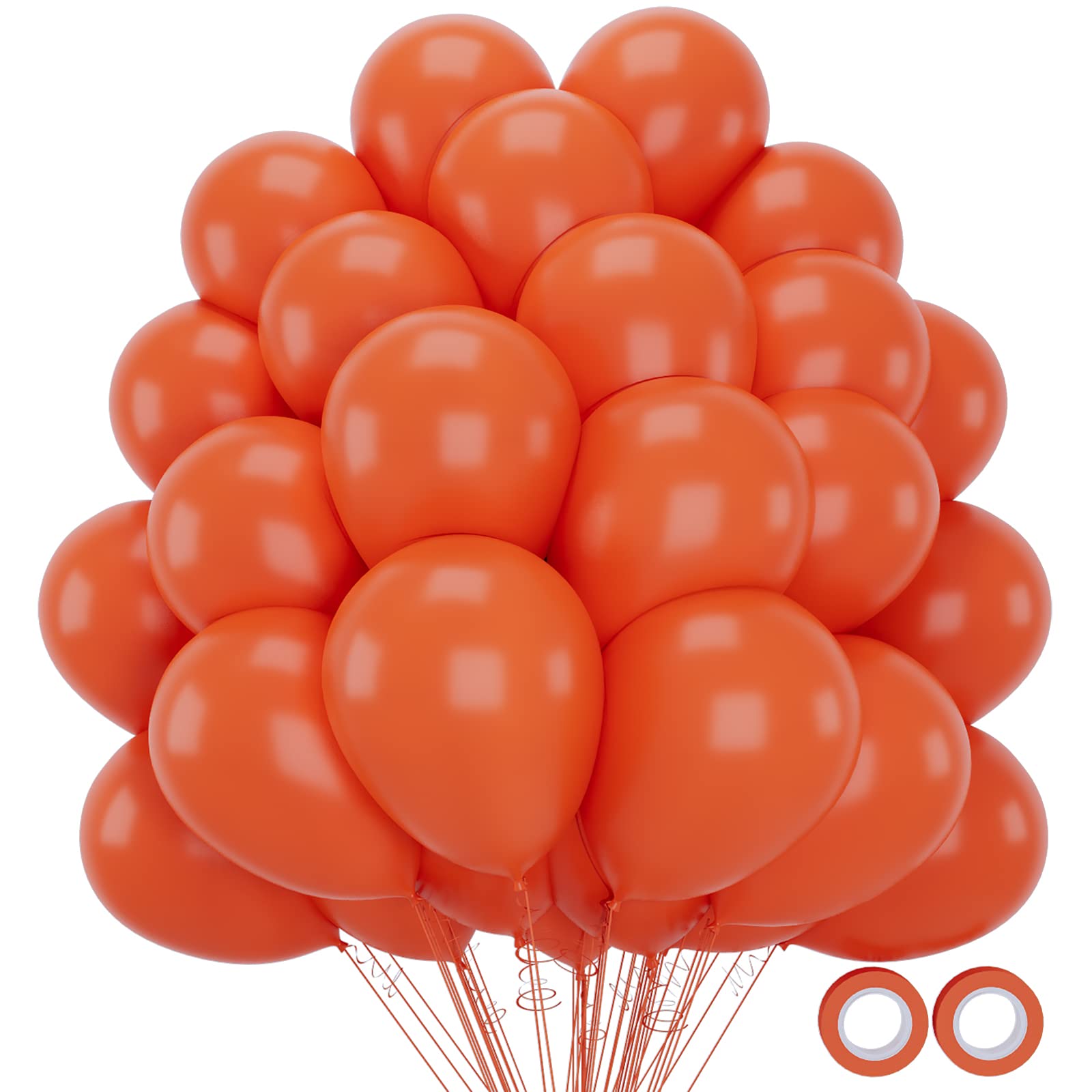 Moukiween Orange Balloons - 70pcs 12in Burnt Orange for Fall, Baby Shower, Birthday, Halloween, Christmas Decorations
