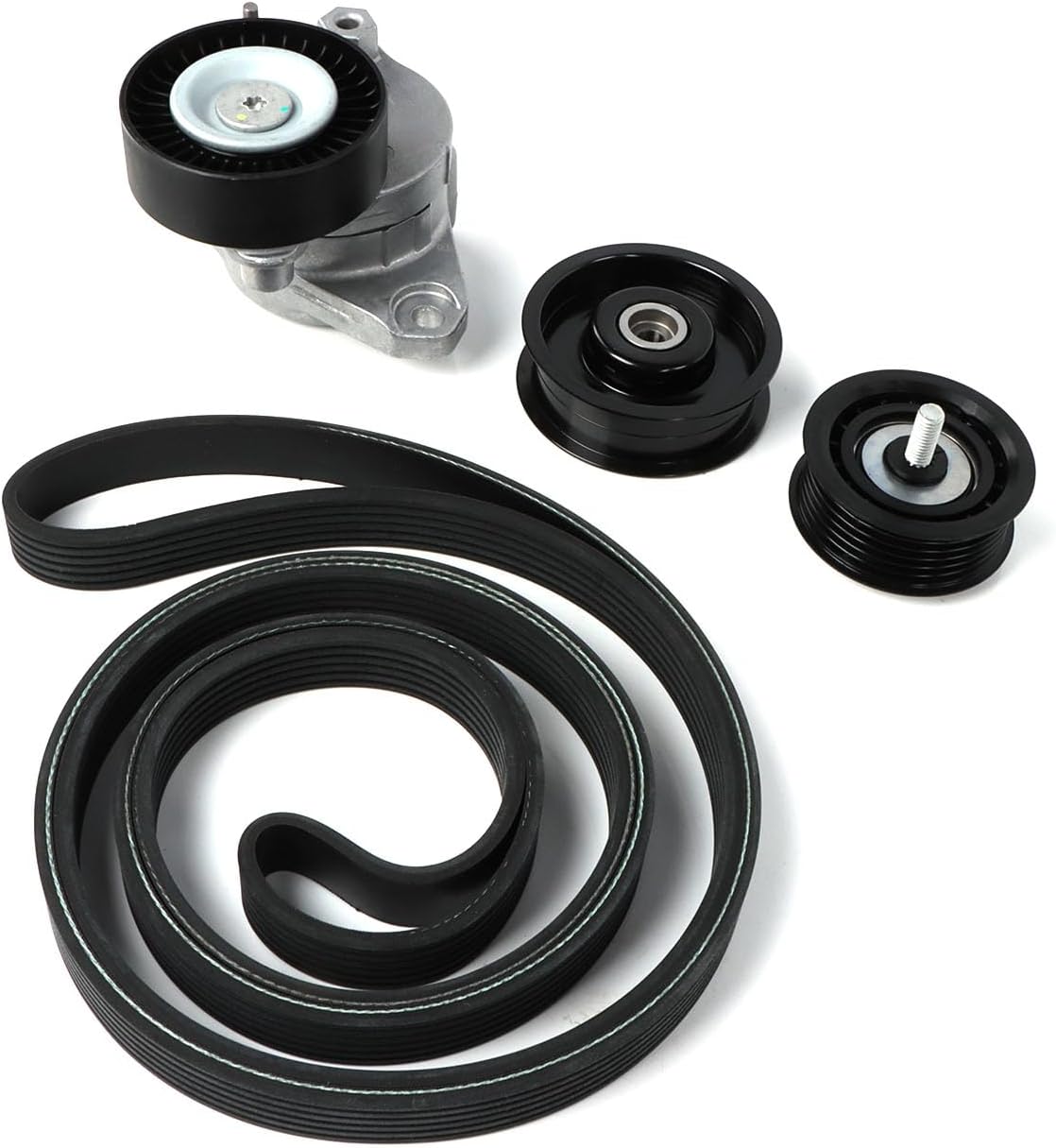 1set Gates Belt Tensioner Pulley Kit Replacement for Mercedes C300 C350 E350 E550 A2722000270 Idler Pulley and Belt Tensioner Kit