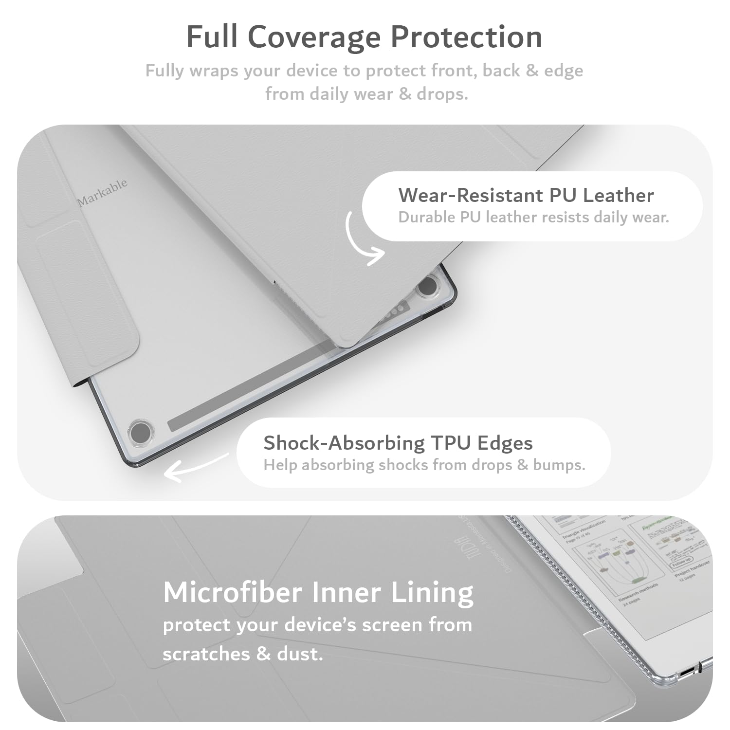 TUDIA M-FLIP - Funda magnética transparente desmontable para notable Paper Pro de 11.8 pulgadas, funda delgada transparente con función de encendido y apagado automático, cierre magnético fuerte