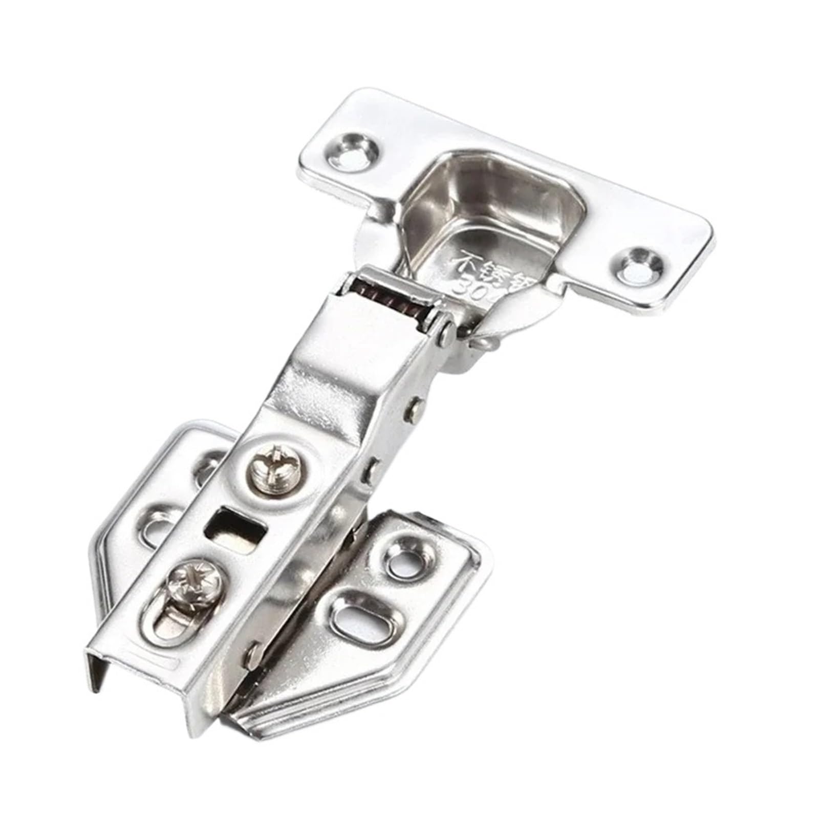 Zawiasy hydrauliczne ze stali nierdzewnej z cichym domykiem – ciche, samoczynnie zamykające się zawiasy do szafek kuchennych i mebli(Fulloverlay,2pcs)