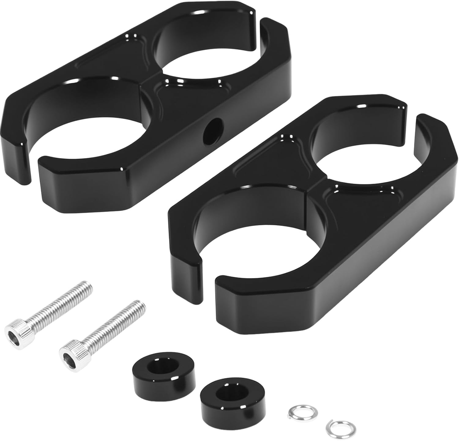 Heran 2PCS T6 Aluminum Shock Reservoir Mounting Brackets for Bilstein 5160 - 2.0" Clamp, Stainless Bolts, Off-Road Durable