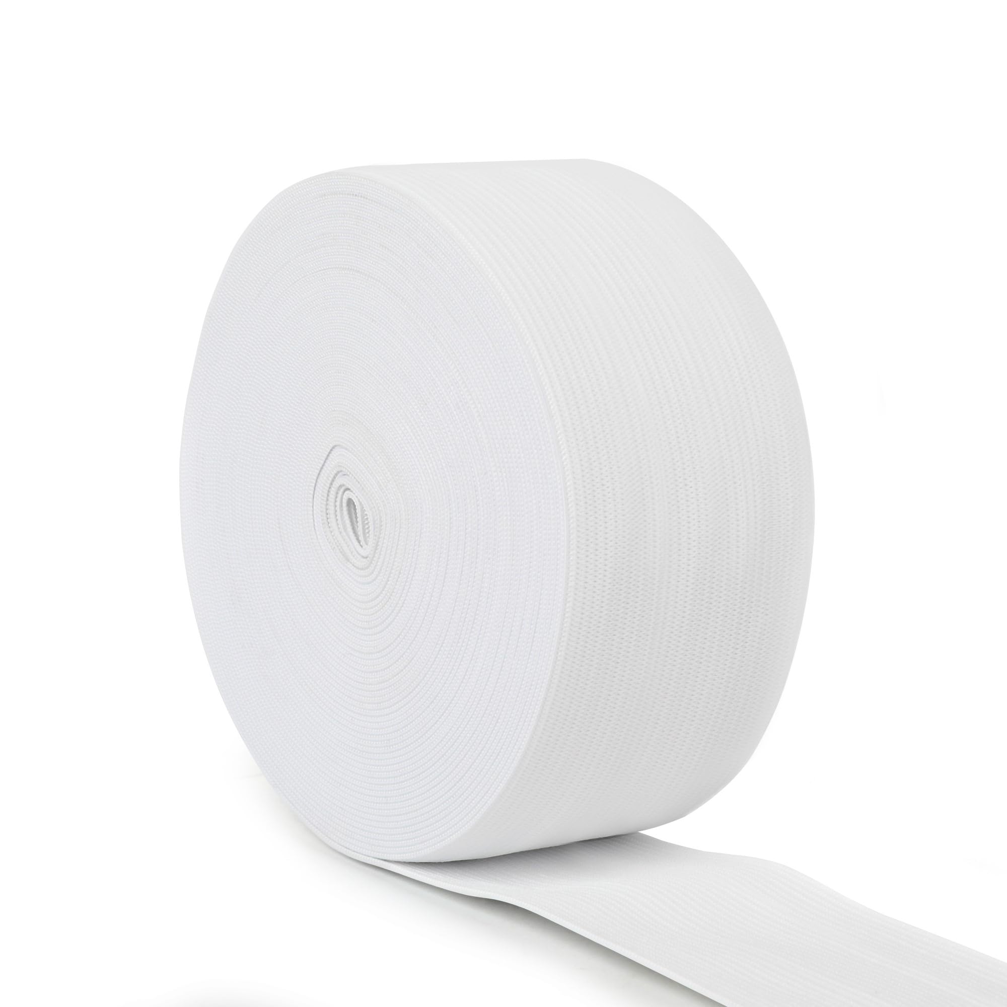 LeisuDay 10 Metre White Elastic Band for Sewing 4cm/40mm Wide Stretch Waistband Elastic, Polyester-Rubber Blend for Dressmaking, DIY Crafts, Wig Bands, Trousers & Home Textiles — image 1