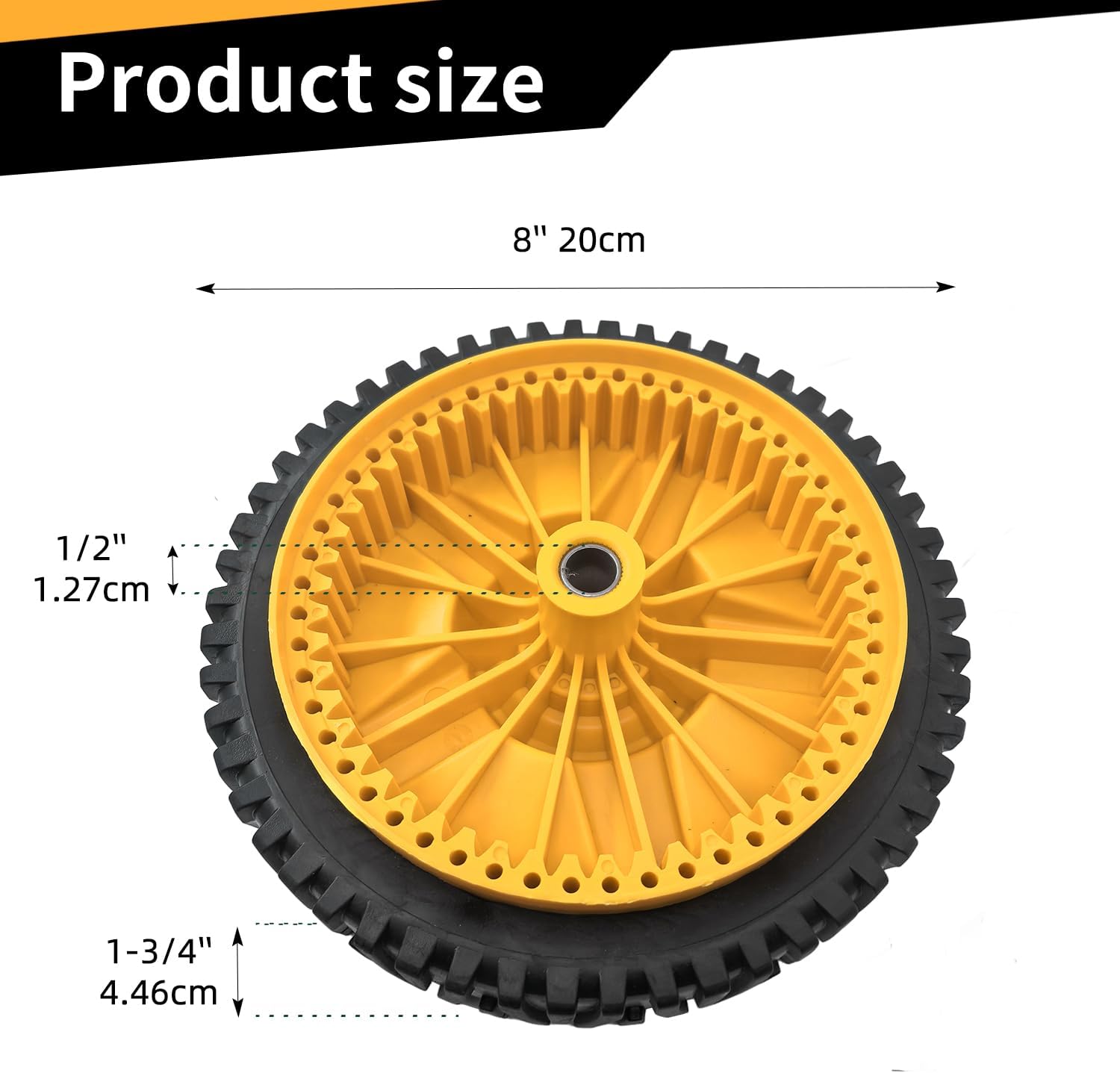 2 Pcs 8" Lawn Mower Wheels 581009205 Replace for Hus qvarna Craftsman/Poulan Lawn Mower