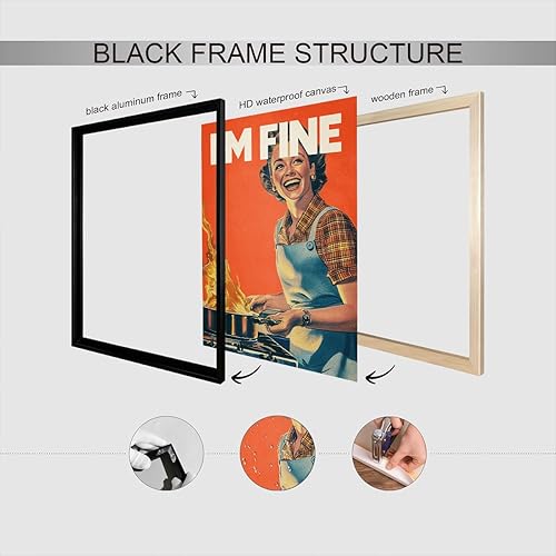 Miniatura 3 de Pósteres de lienzo retro de mediados de siglo con humor oscuro, arte de pared sarcástico de cocina de los años 50, impresiones de ama de casa,