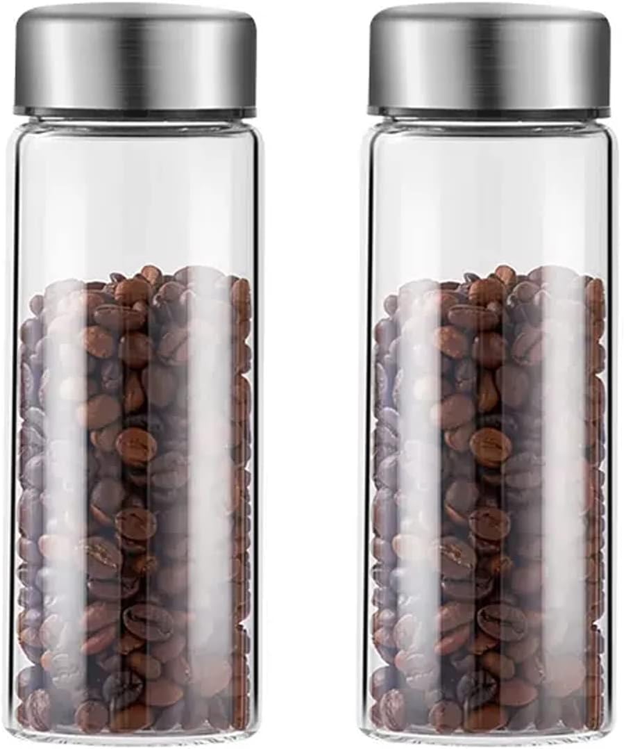 Porcelain Tea Canister for Loose Tea 2Pcs Glass Tea Storage