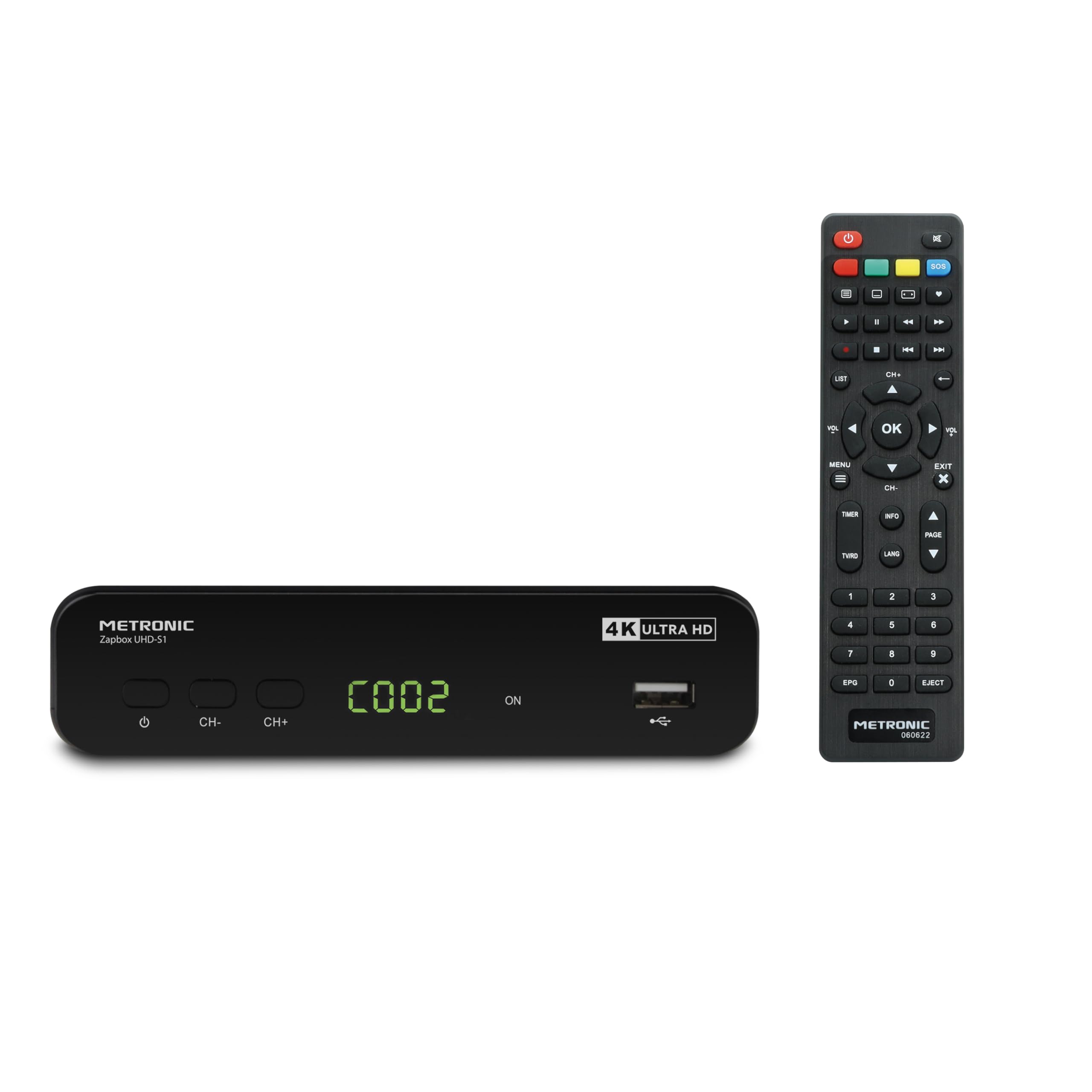 METRONIC 441701 Receptor Decodificador TDT 4K Ultra HD UHD-S1 | Puerto USB Grabador, TIMESHIFT