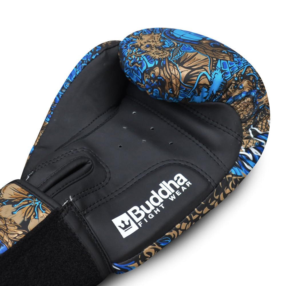 BUDDHA FIGHT WEAR - Guanti da boxe Dragon progettati per allenamenti e sparring in Muay Thai Kickboxing Fitness - Uomini e Donne - Colori multipli - 10 oz 12 oz 14 oz 16 oz