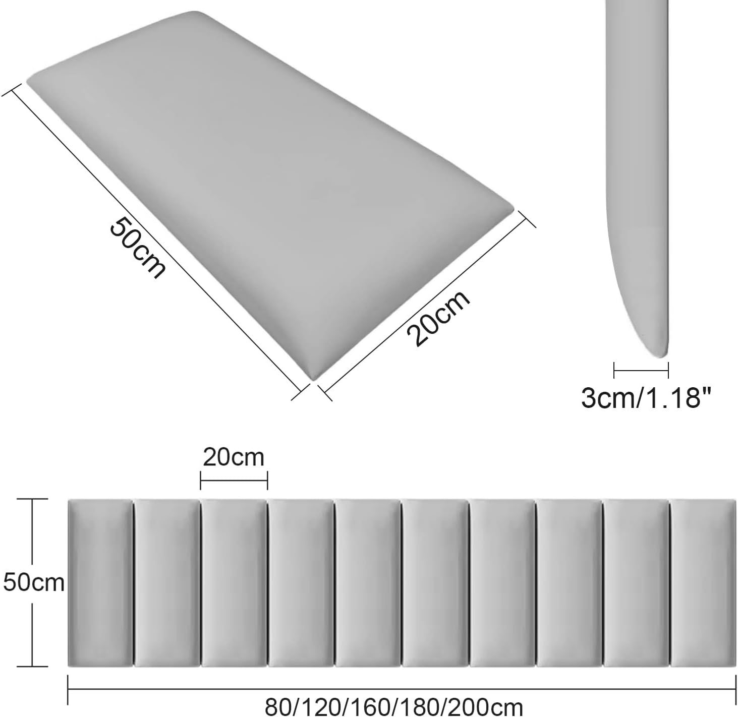 3D Peel and Stick Headboard Wall Panels - Soft Leather Padding for Nursery & Bedroom Decor, Anti-Collision Tatami Stickers (Yellow, 80cm)