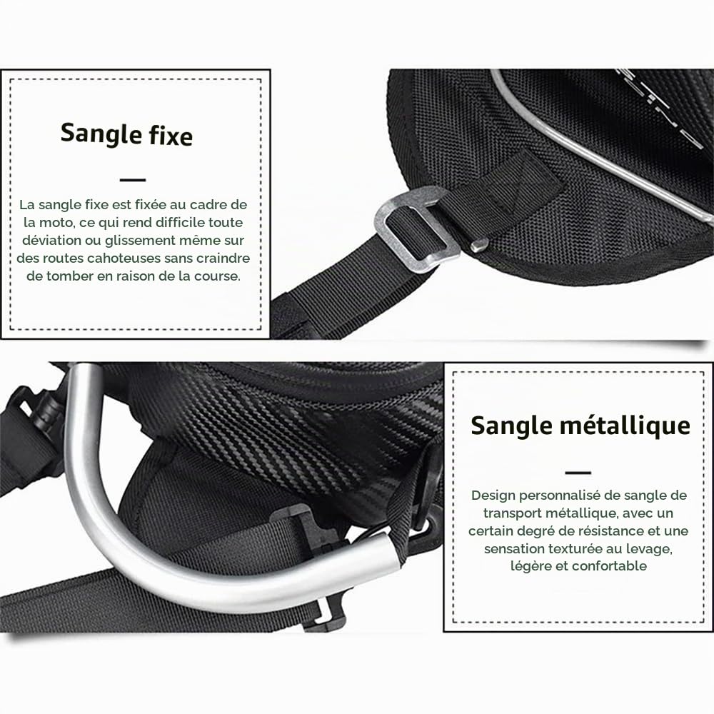 NEWFUN Sacoche Reservoir Moto, Sacoche de Moto en Oxford Noir avec Poche pour Téléphone Portable à écran Tactile, Convient à la Plupart des Motos