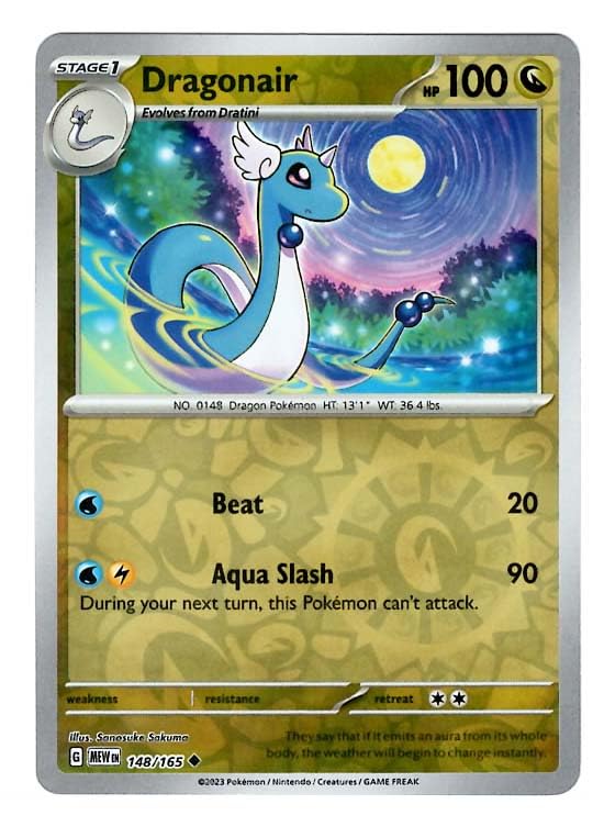 Pokemon - Dragonair 148/165 - Pokemon 151 - Reverse Foil - Single Card :  Amazon.ca: Toys & Games