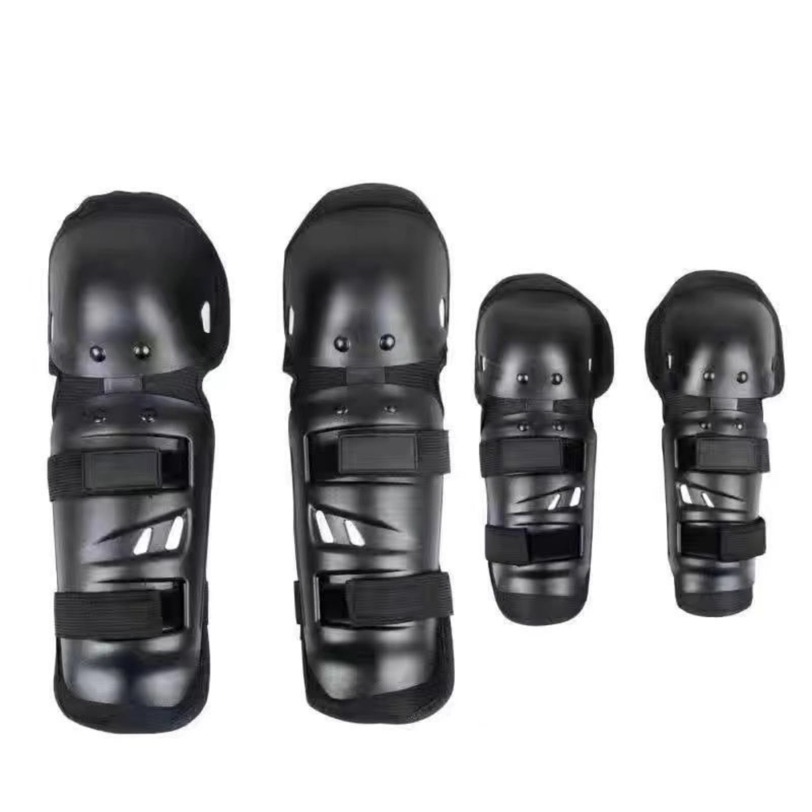 4 Pezzi Set di Protezioni con Involucro Rigido Regolabili Set con Ginocchiere Regolabile Ginocchiere per Bambini, Pattinaggio, Bicicletta, Monopattino