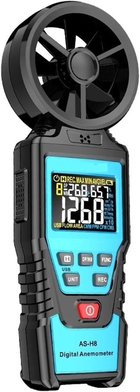 Digital Anemometer Handheld Wind Speed Meter Wind Power Temperature Humidity Measurement Air Volume Tester,H6