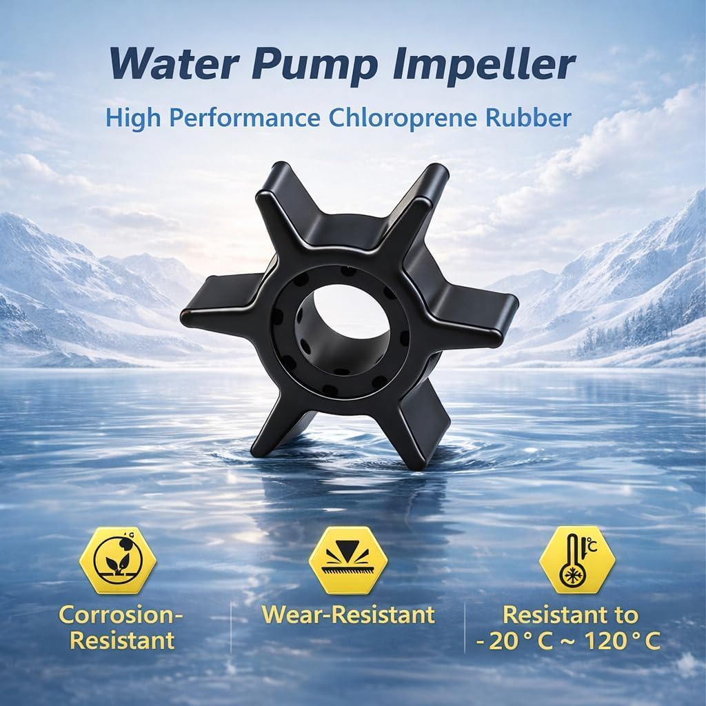 Water Pump Impeller Kit Compatible with Yamaha Outboard 2-Stroke 40HP 50HP Engines Replace # 6H4W0078, 18-3429, 6H4-W0078-00-00, 6H4-W0078-01-00