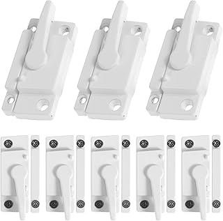 4/8Pcs Window Sash Locks Zinc Alloy Window Latches Replacement Anti-Theft Window Lock Buckle Anti-Rust Wear Resistant Door Security Locks for Doors Windows Family Security RealEthanol(8 Packs,White)