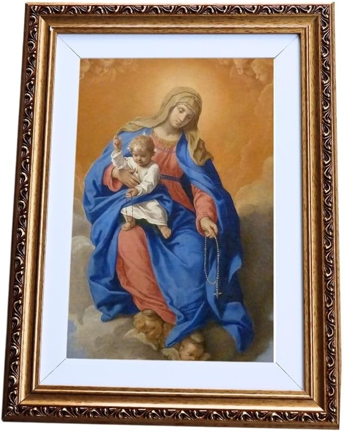 Quadro Decorativo Religioso Nossa Senhora do Rosário A3 Luxo