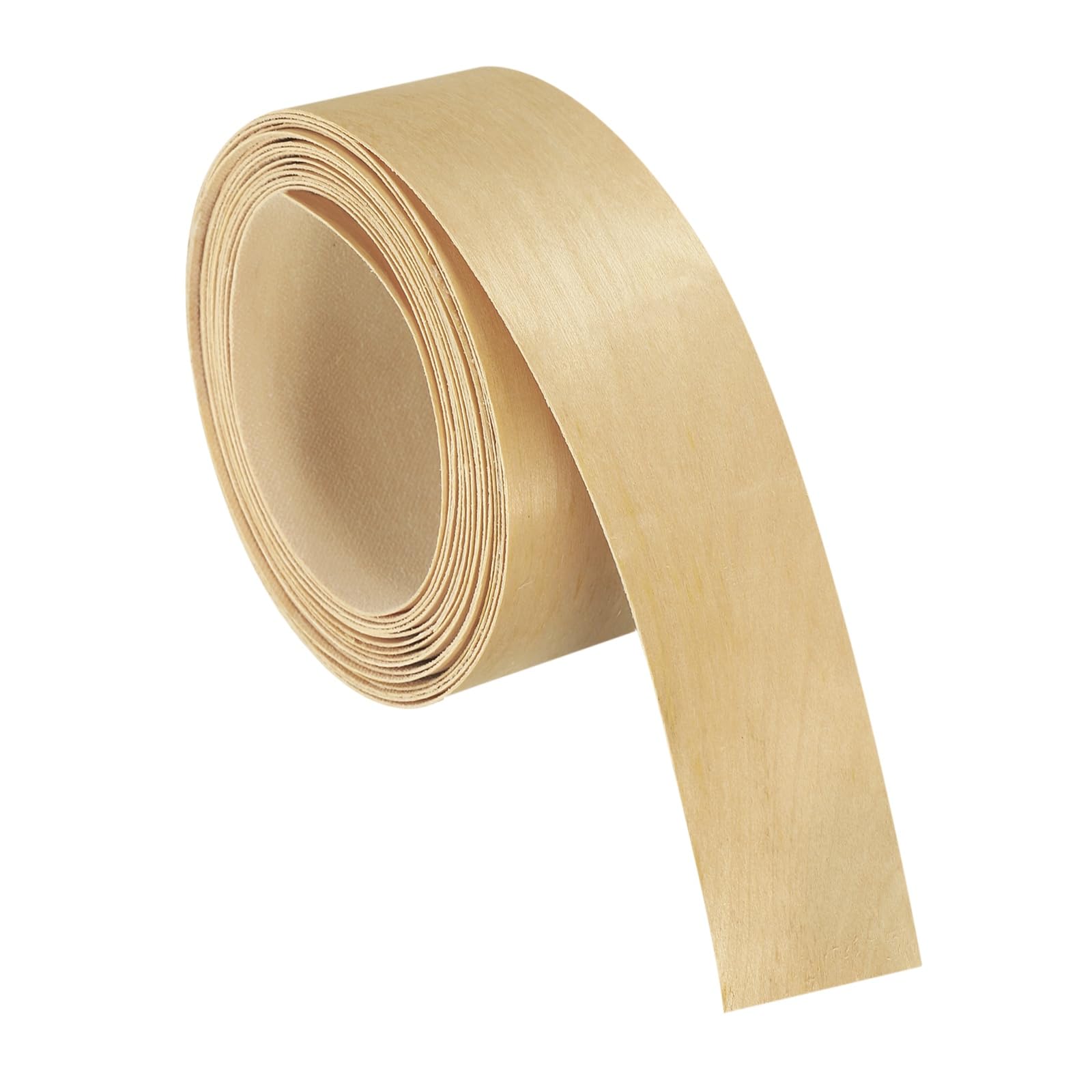 sourcing map 3.8cmx4m Wood Veneer Edge Banding,Pre-Glued Flexible Birch