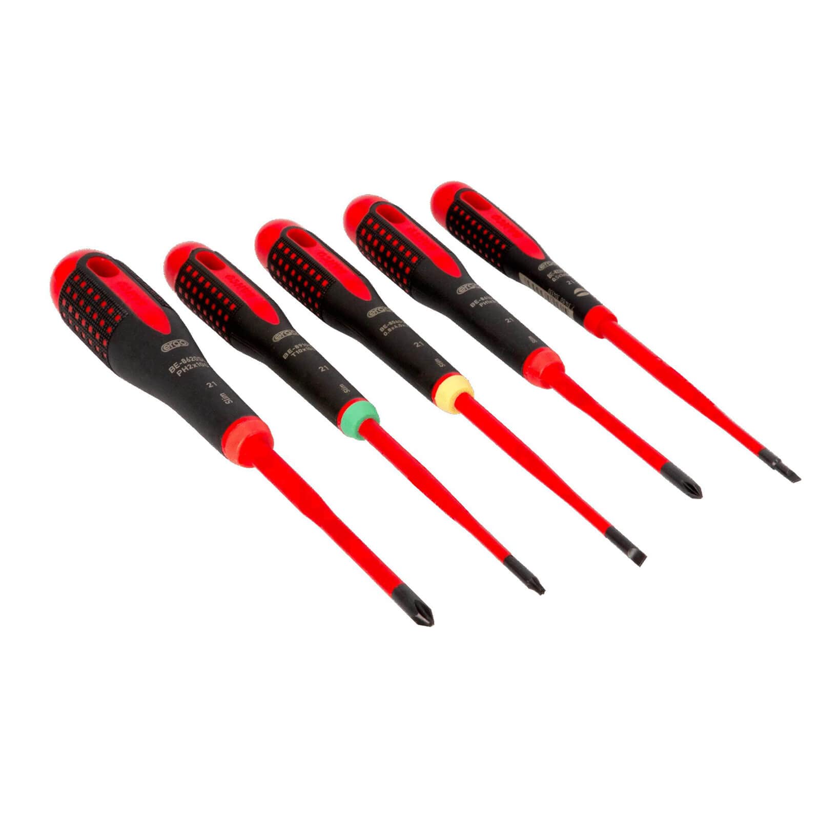 BE-9871SL Ergo™ Slim VDE Insulated Screwdriver Set, 5 Piece, Naranja - Image 3